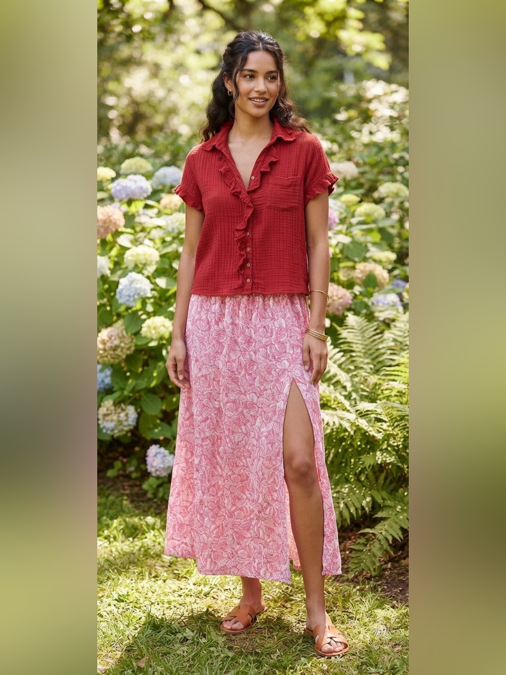 Maeve Red Polka Dot High-low Blouse, Anthropologie